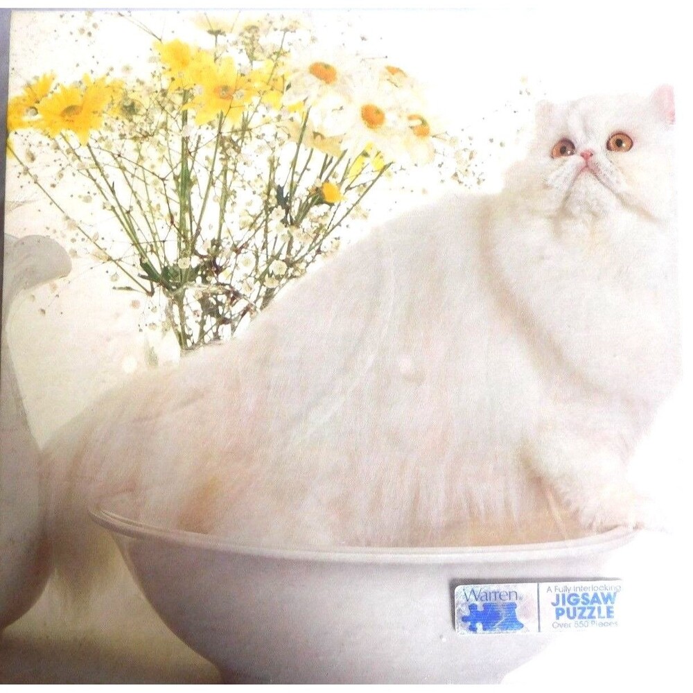 The Puzzle Collection 550 pc. Puzzle Sealed No 9700 Warren Company White Cat